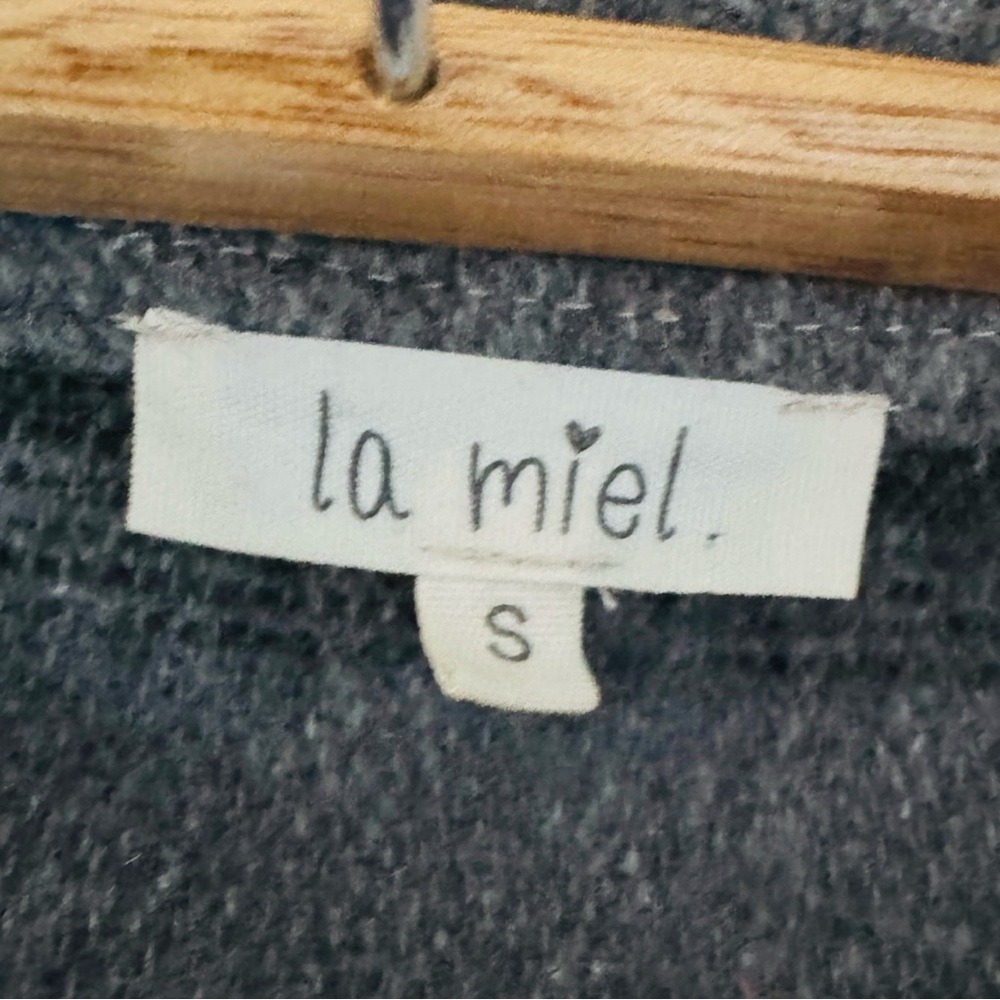 La Miel Aztec Oversized Raw Frayed Hem Jacket (S) - Picture 5 of 7